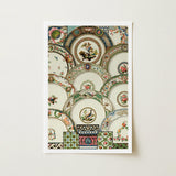 Decorative Plates - Auguste Racinet Illustrated Art Print / Canvas Framed Intricate Collage Vintage Porcelain Racinet’s, Illustration,