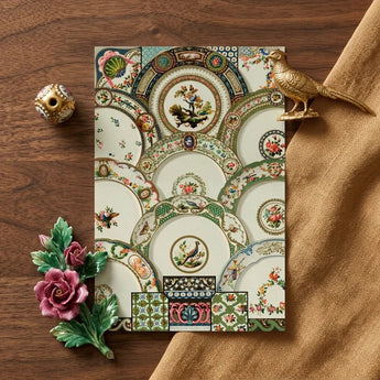 Decorative Plates - Auguste Racinet Illustrated Art Print / Canvas Rectangular Notepad Ornate Vintage-inspired Design Cream Racinet’s,