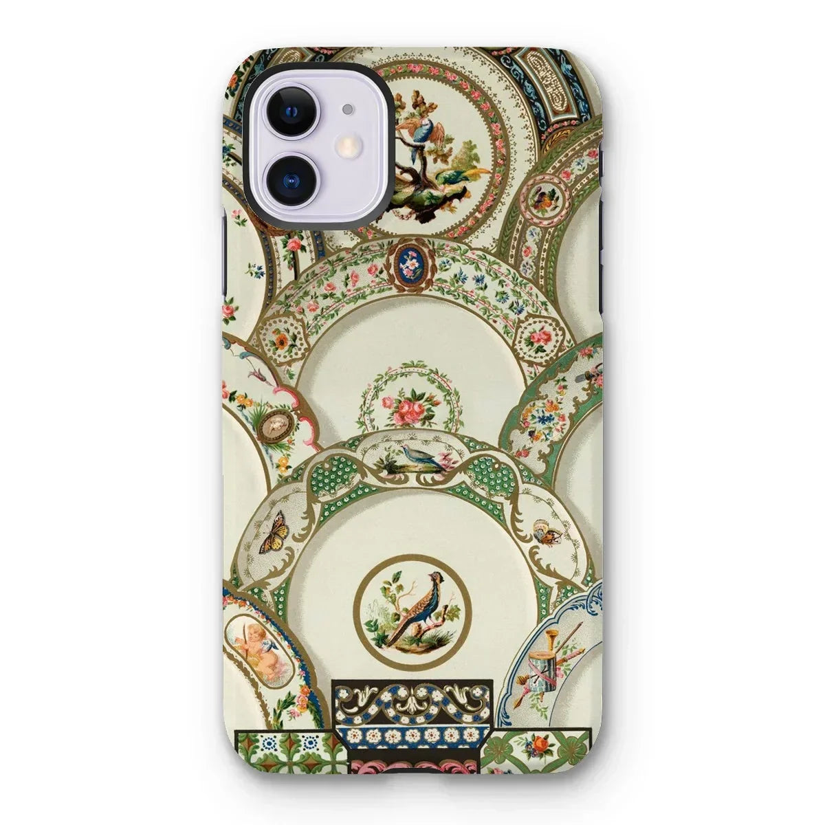 Decorative Plates - Auguste Racinet Iphone Case, 11 / Matte, Ornate Phone Case Vintage-style Decorative Plates Floral Bird