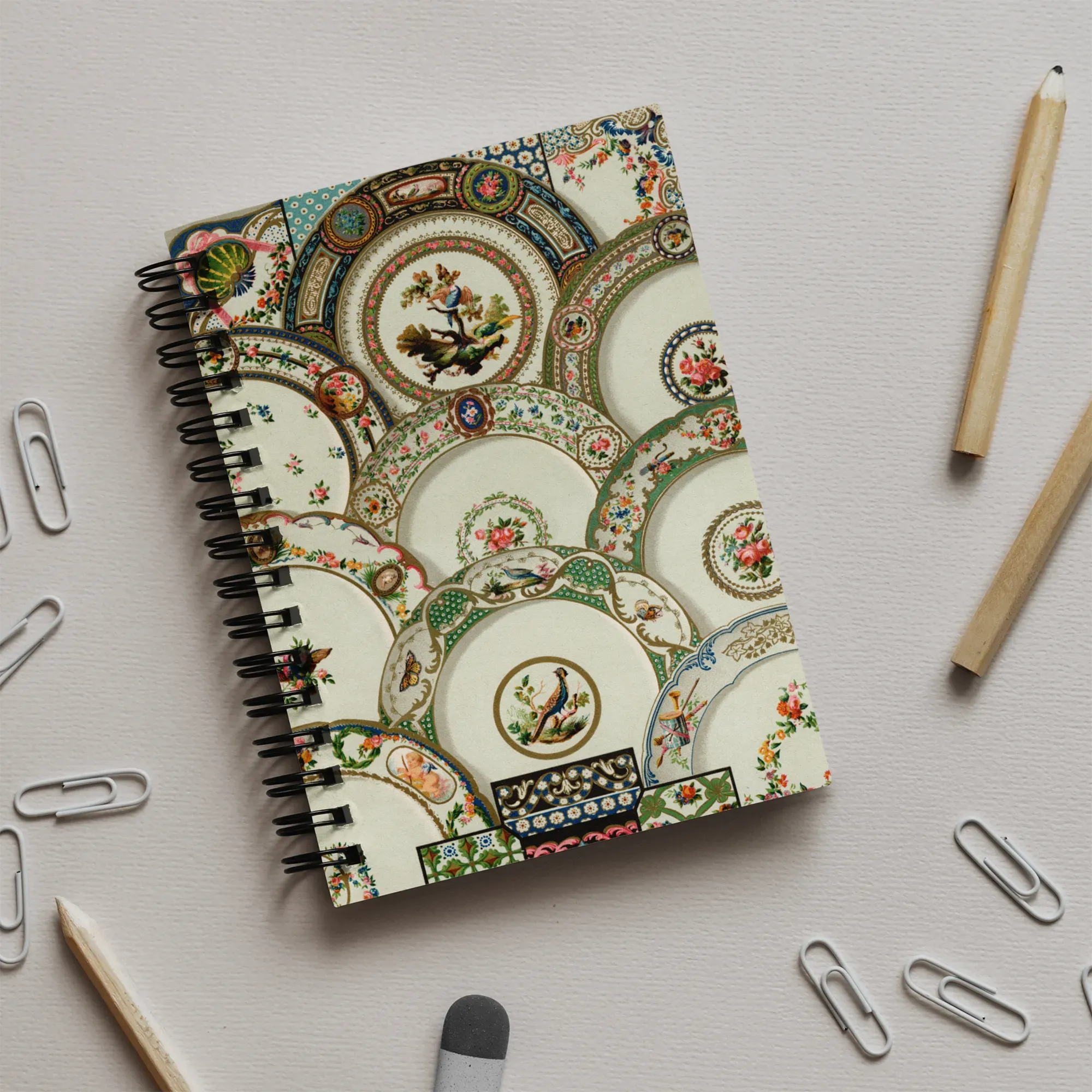 Decorative Plates By Auguste Racinet Notebook - Notebooks & Notepads - Aesthetic Art