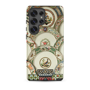 Decorative Plates - Auguste Racinet Samsung Case, Galaxy S25 Ultra / Matte, Smartphone Case Stacked Antique Porcelain Plate Pattern