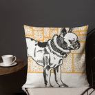 Pitbull - Moriz Jung Vintage Dog Illustration Pillow Throw Pillows