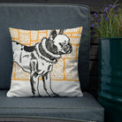 Pitbull - Moriz Jung Vintage Dog Illustration Pillow Throw Pillows