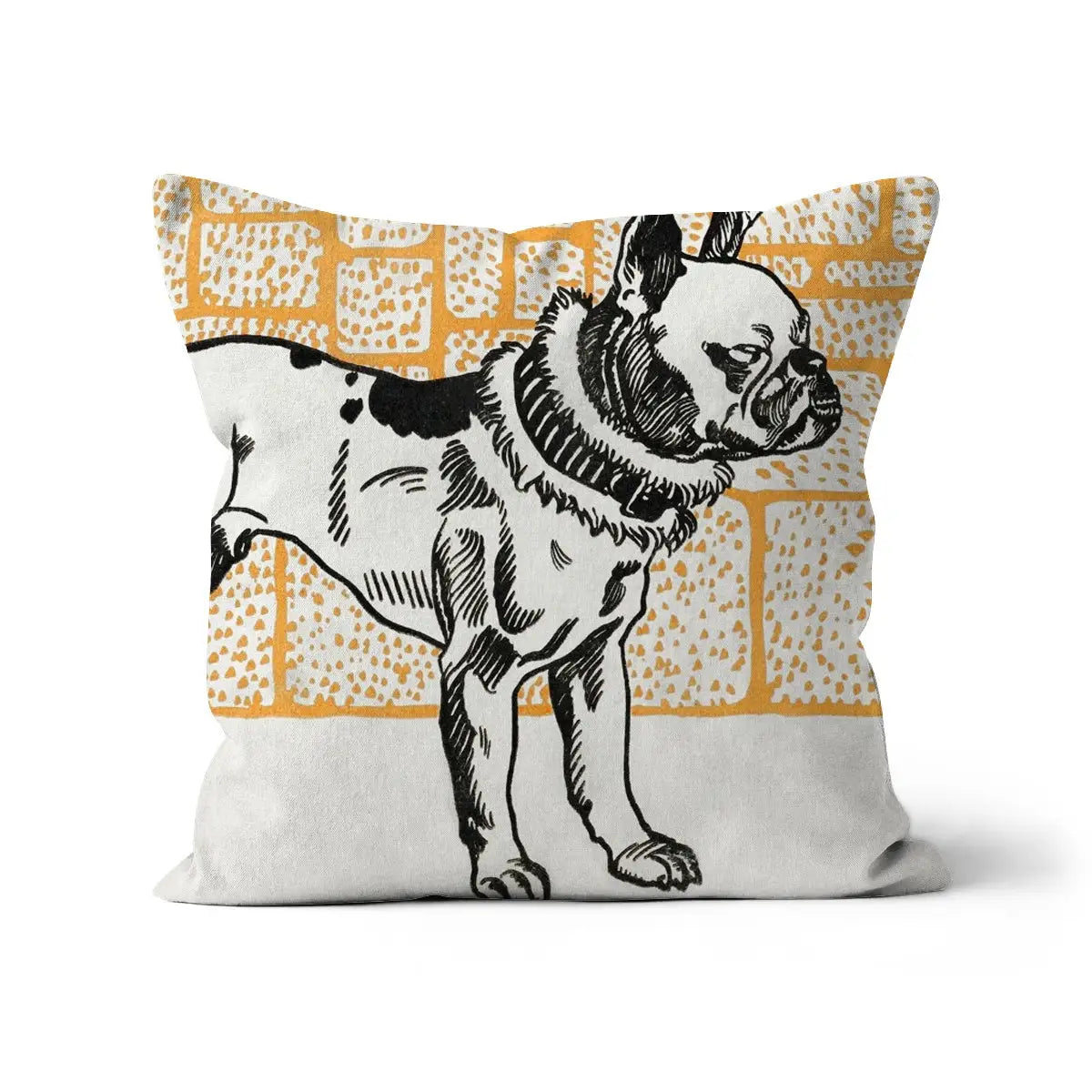 Pitbull - Moriz Jung Vintage Dog Illustration Pillow Linen / 18’’x18’’ Throw Pillows