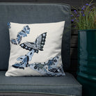 Japanese Butterflies in Blue - Kamisaka Sekka Art Pillow Throw Pillows