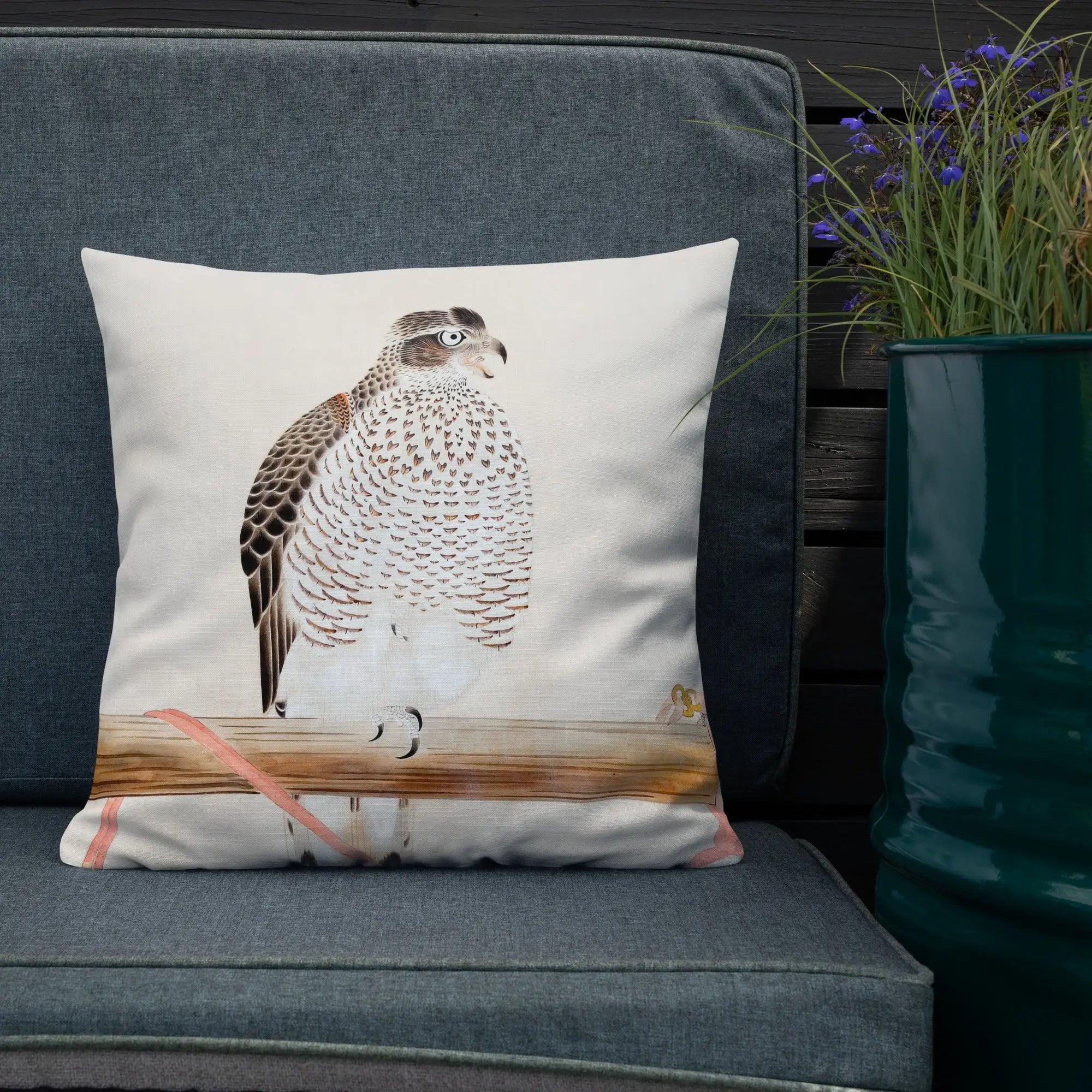 Japanese Hawk - Tosa Mitsuoki Pillow Throw Pillows