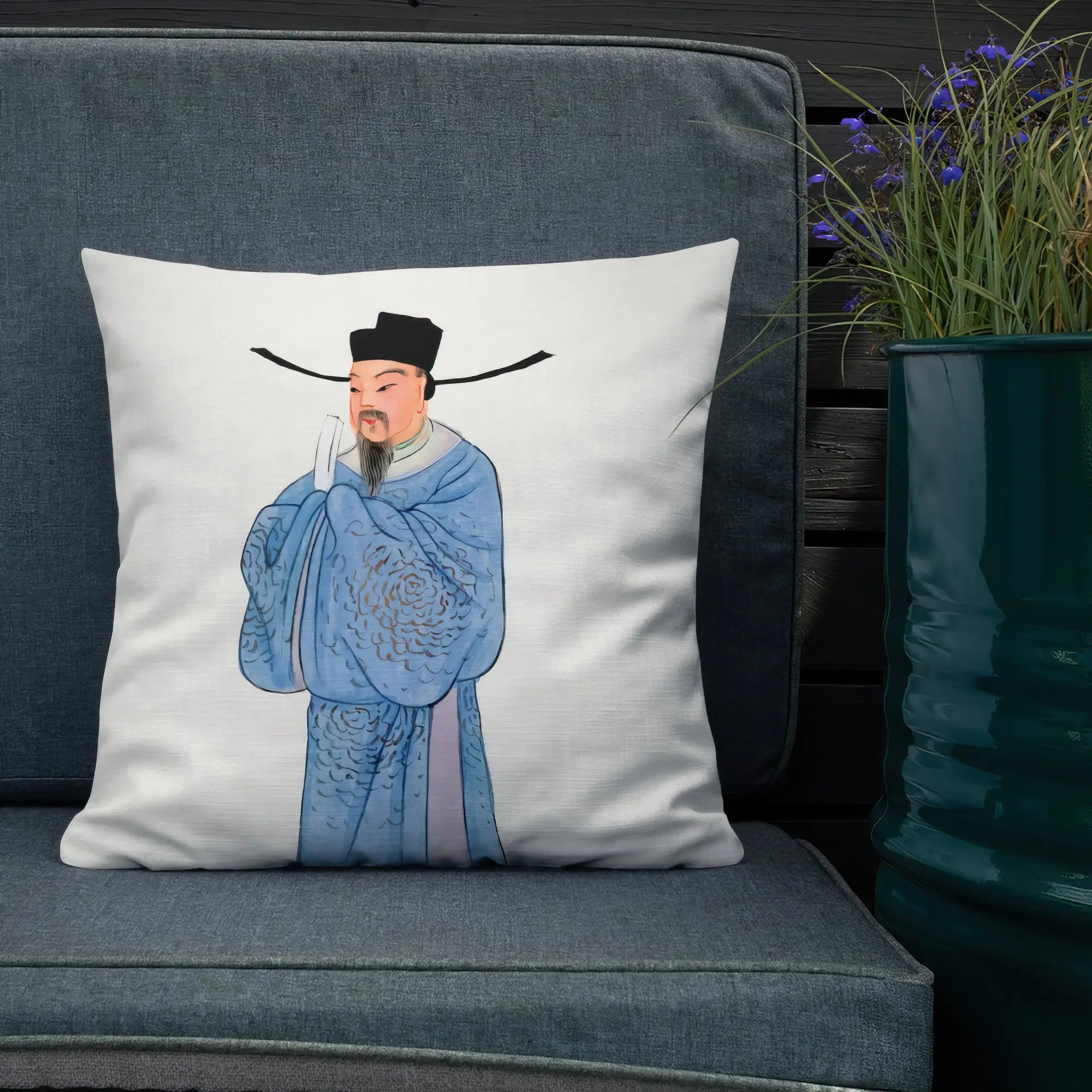 Official - Qing Dynasty Manchu Fashion Art Pillow Throw Pillows