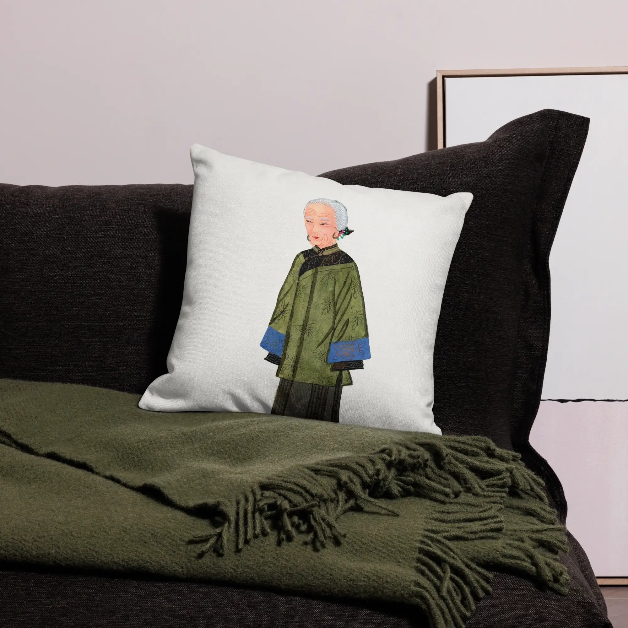 Grand Dame - Qing Dynasty Manchu Fashion Art Pillow Throw Pillows