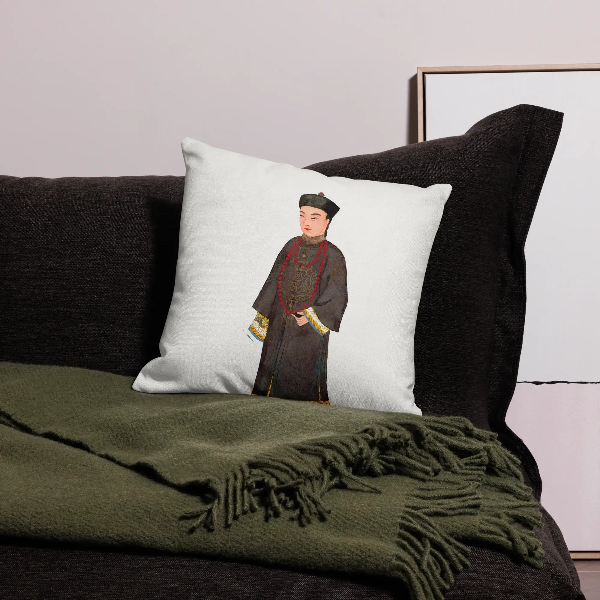 Emperor’s Courtier - Qing Dynasty Manchu Fashion Art Pillow Throw Pillows