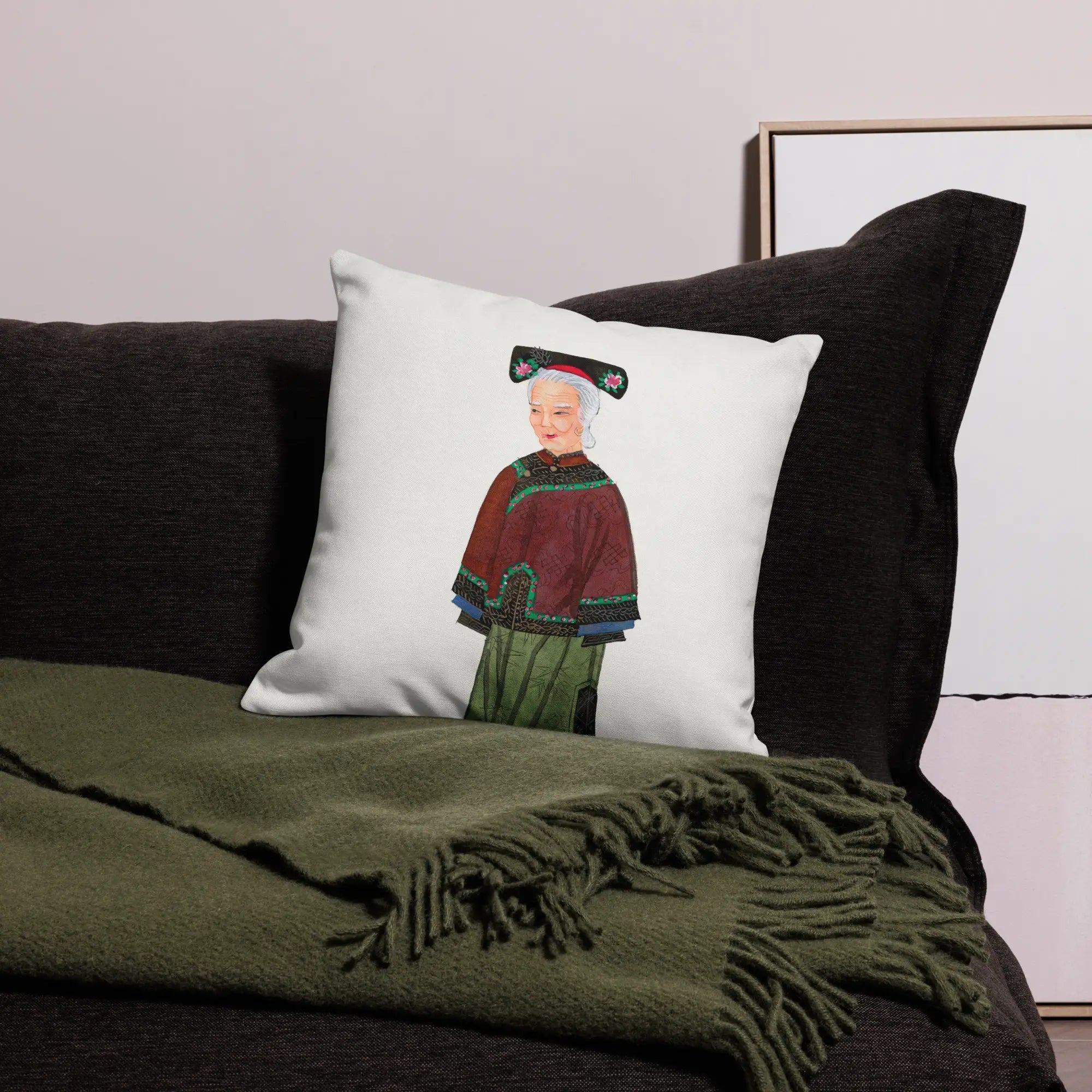 Grand Dame - Qing Dynasty Manchu Fashion Art Pillow Throw Pillows