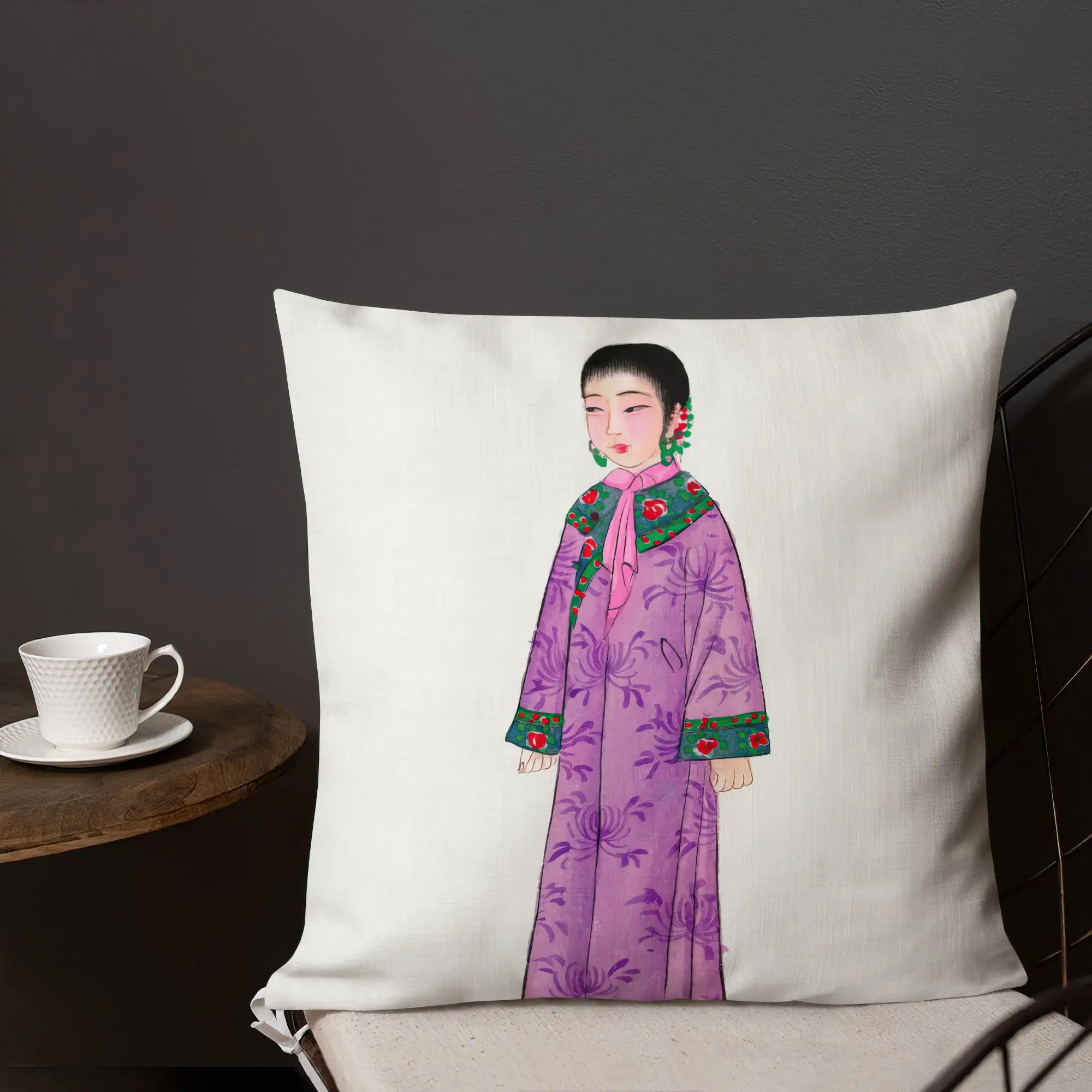 Noblewoman - Qing Dynasty Manchu Fashion Art Pillow Throw Pillows