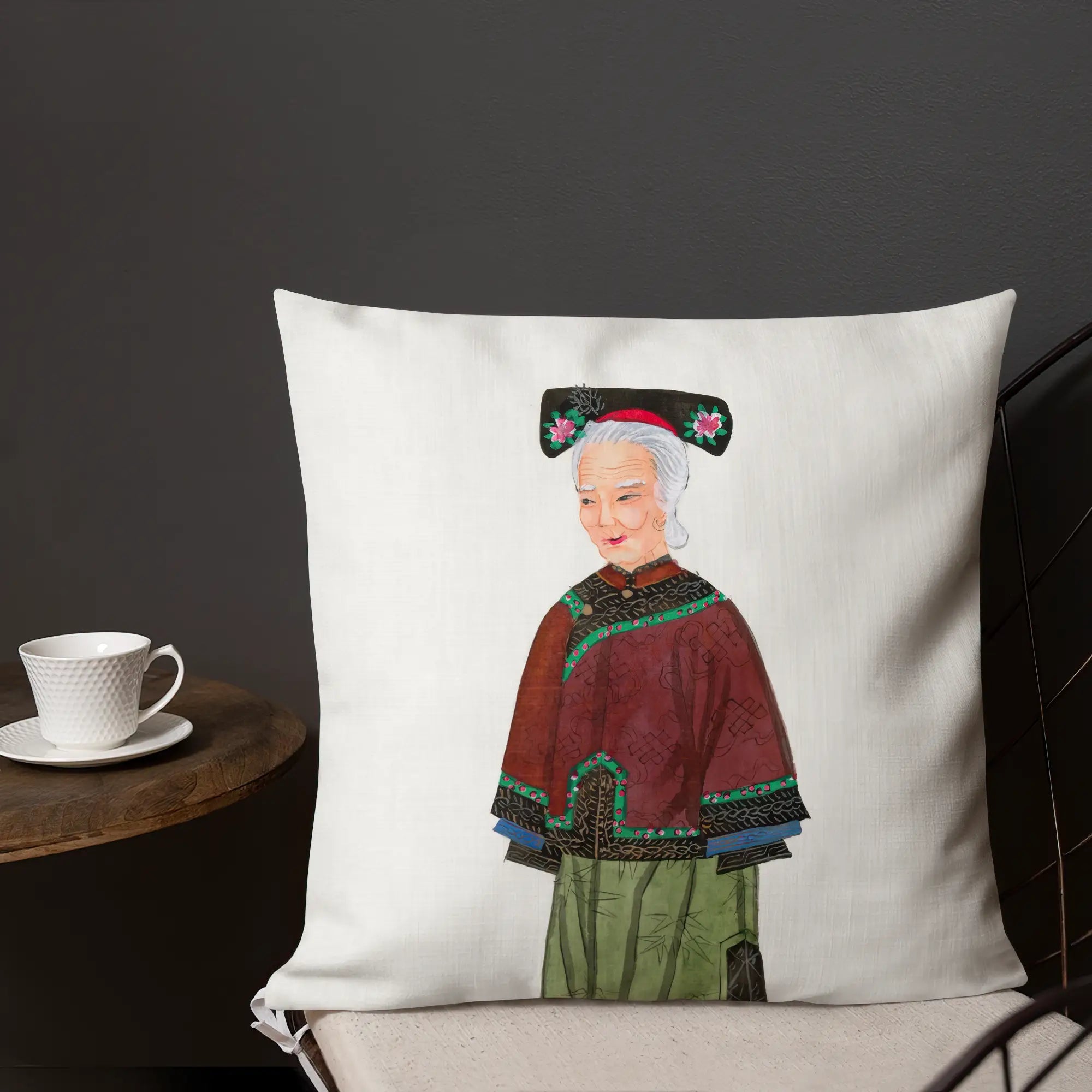 Grand Dame - Qing Dynasty Manchu Fashion Art Pillow Throw Pillows