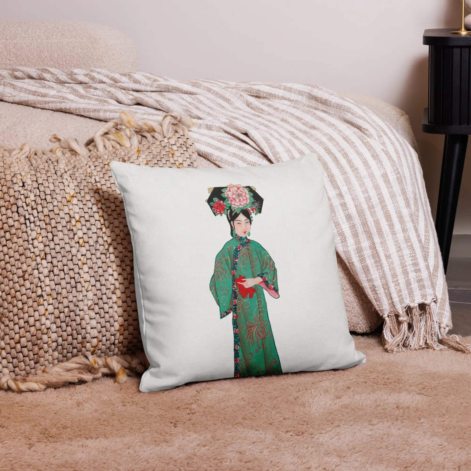 Noblewoman - Qing Dynasty Manchu Fashion Art Pillow Throw Pillows