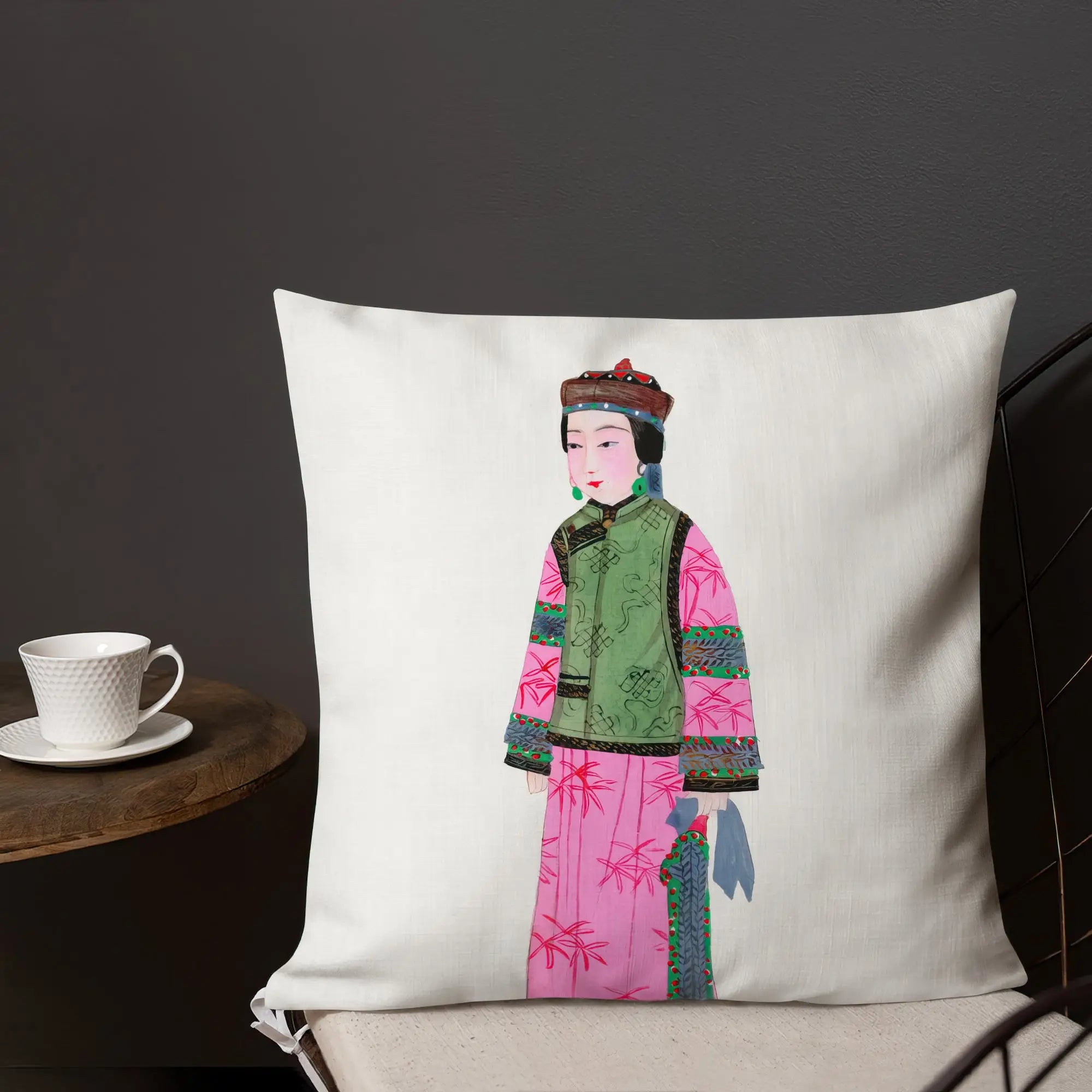 Noblewoman - Qing Dynasty Manchu Fashion Art Pillow Throw Pillows