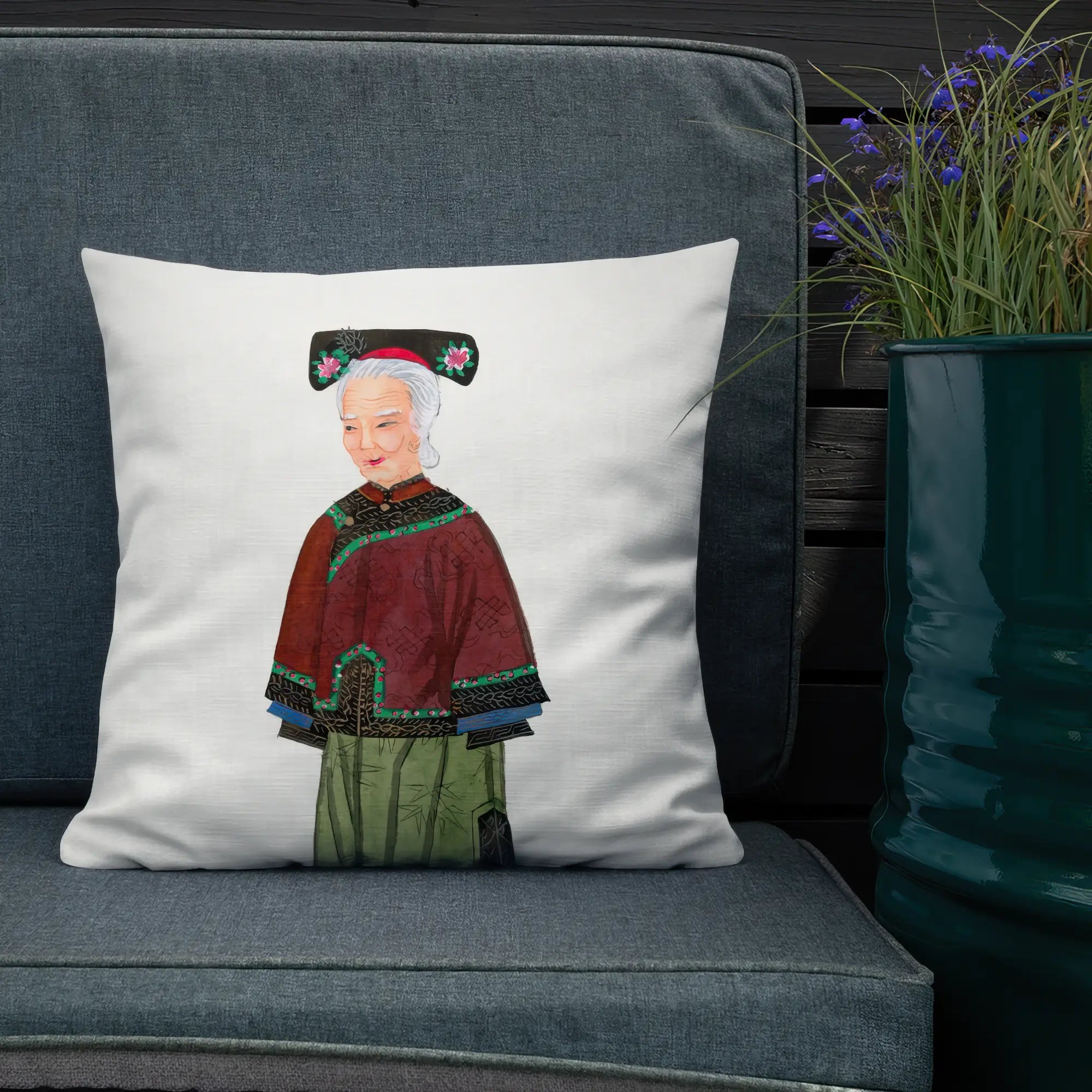 Grand Dame - Qing Dynasty Fashion Art Pillow Throw Pillows