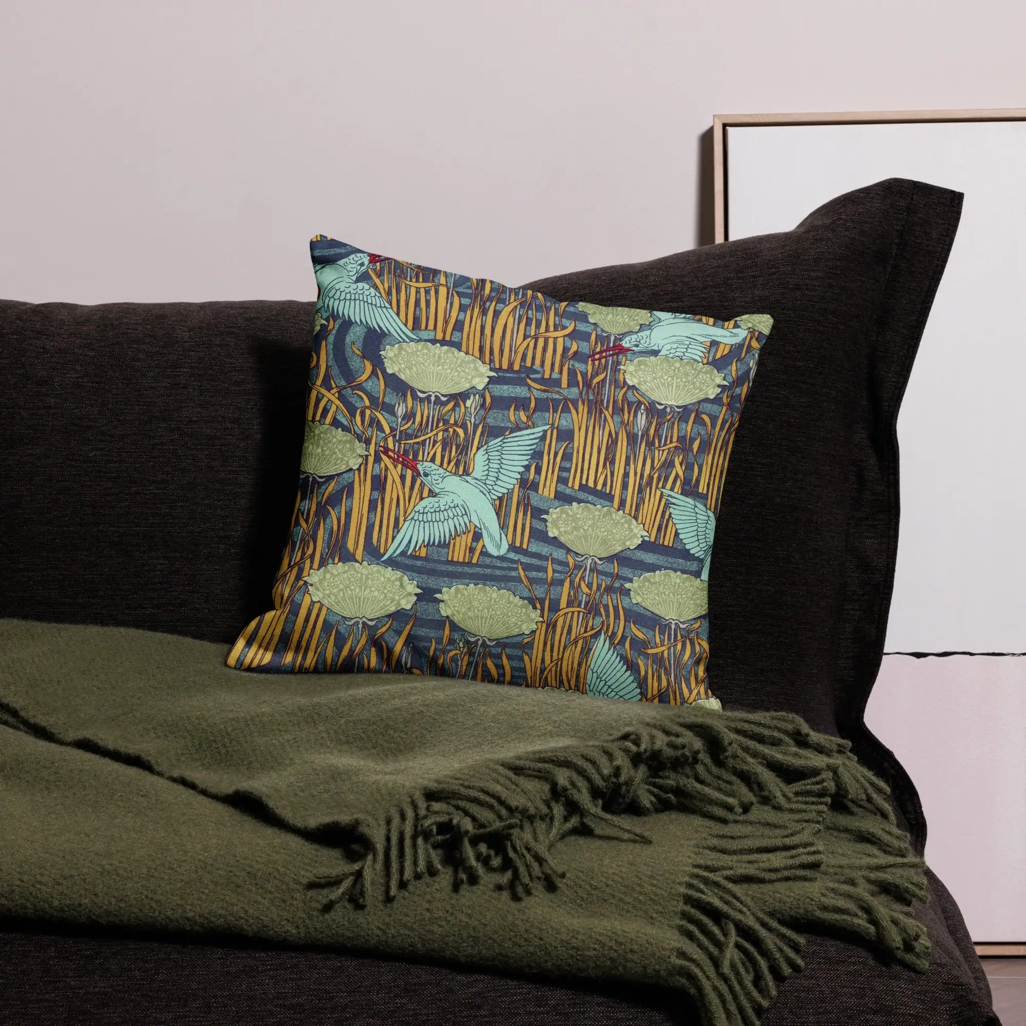 Martins-pêcheurs - Maurice Pillard Verneuil Pillow Throw Pillows