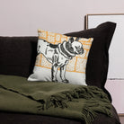 Pitbull - Moriz Jung Vintage Dog Illustration Pillow Throw Pillows