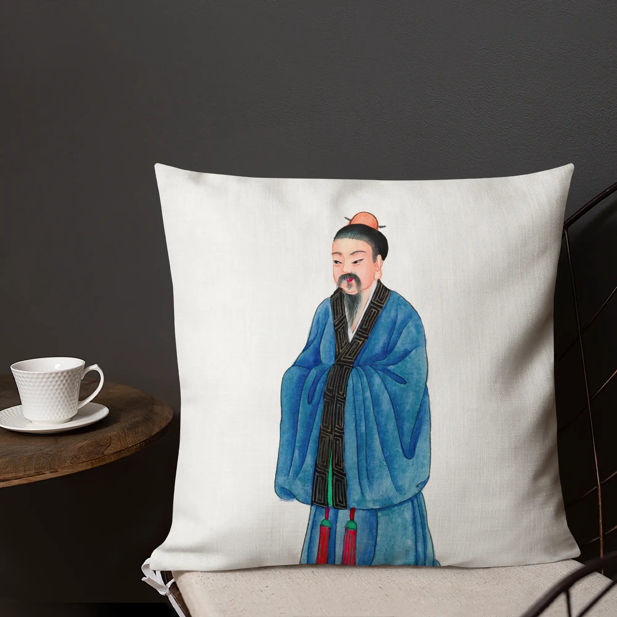 Grand Master - Qing Dynasty Manchu Fashion Art Pillow Throw Pillows