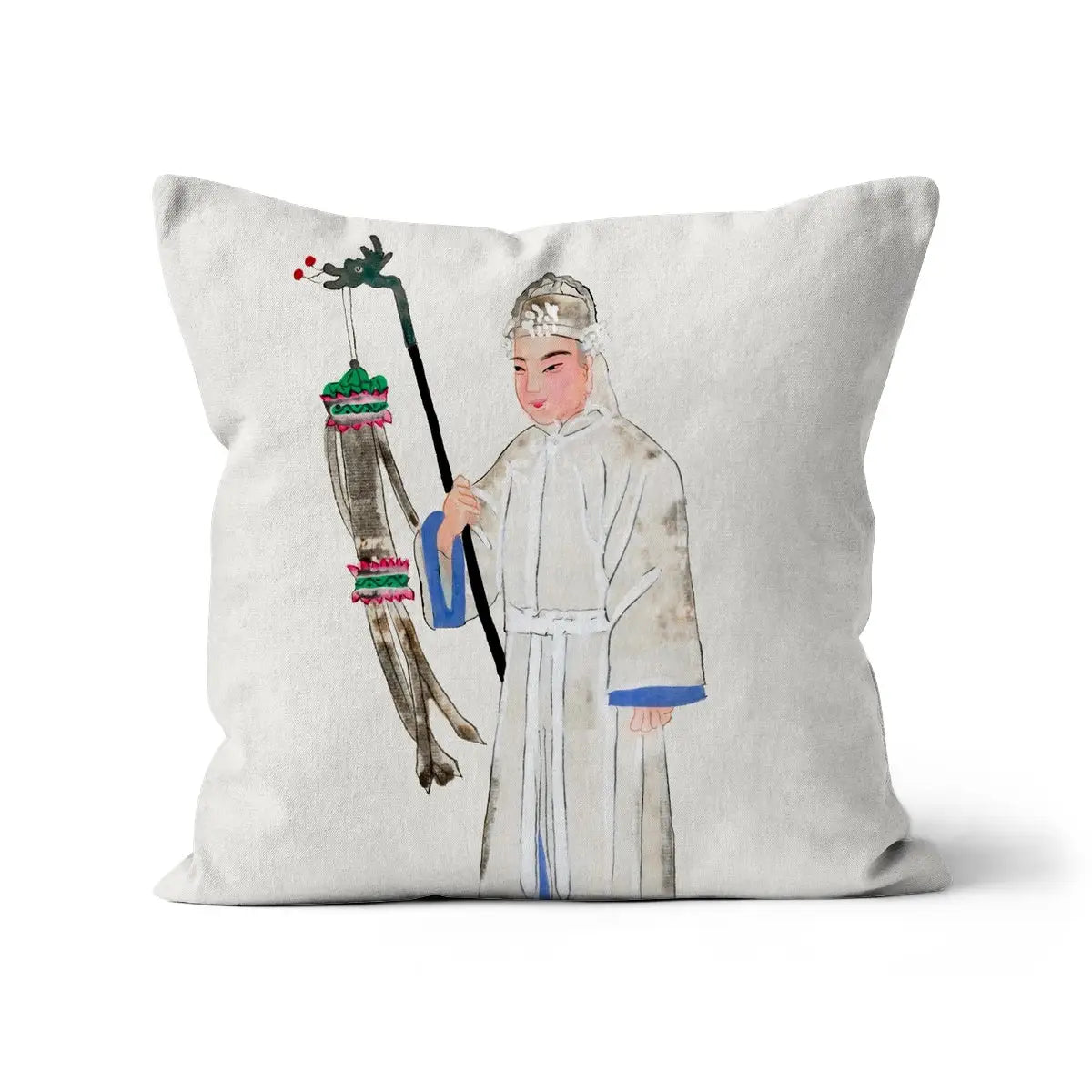 Man in Mourning - Qing Dynasty Manchu Fashion Art Pillow Throw Pillows