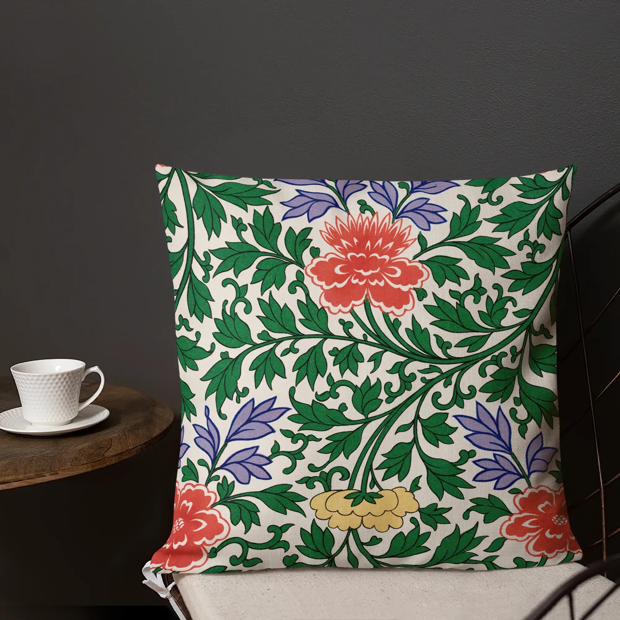 Chinese Botanical Illustration Cushion - Owen Jones Throw Pillows