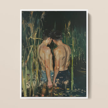 In Deep - Gay Asian Lovers Art Print / Canvas, Gay Asian Lovers, Art Print, Small Harbor