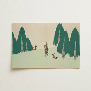 Deer - Kamisaka Sekka Woodland Forest Art Print / Canvas, 18x12’’ / 46x31cm / Unframed / no Border, Posters Prints & Visual Artwork, Toby