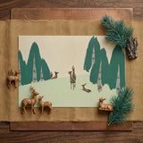 Deer - Kamisaka Sekka Woodland Forest Art Print / Canvas Rustic Wooden Deer Figurine Set Spotted Patterns Natural Kamisaka Sekka Woodland,