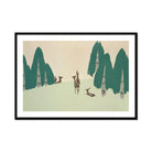 Deer - Kamisaka Sekka Woodland Forest Art Print, Framed Deer Illustration