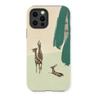 Deer from Momoyogusa - Kamisaka Sekka Iphone Case, 13 Pro / Matte, Iphone Case Minimalist Deer Design Brown Pale Green
