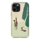 Deer from Momoyogusa - Kamisaka Sekka Iphone Case, 13 Pro Max / Matte, Iphone Case Minimalist Deer Design Brown Silhouettes Pale