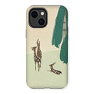 Deer from Momoyogusa - Kamisaka Sekka Iphone Case, 14 Plus / Matte, Phone Case Silhouettes Deer Minimalist Artistic Design