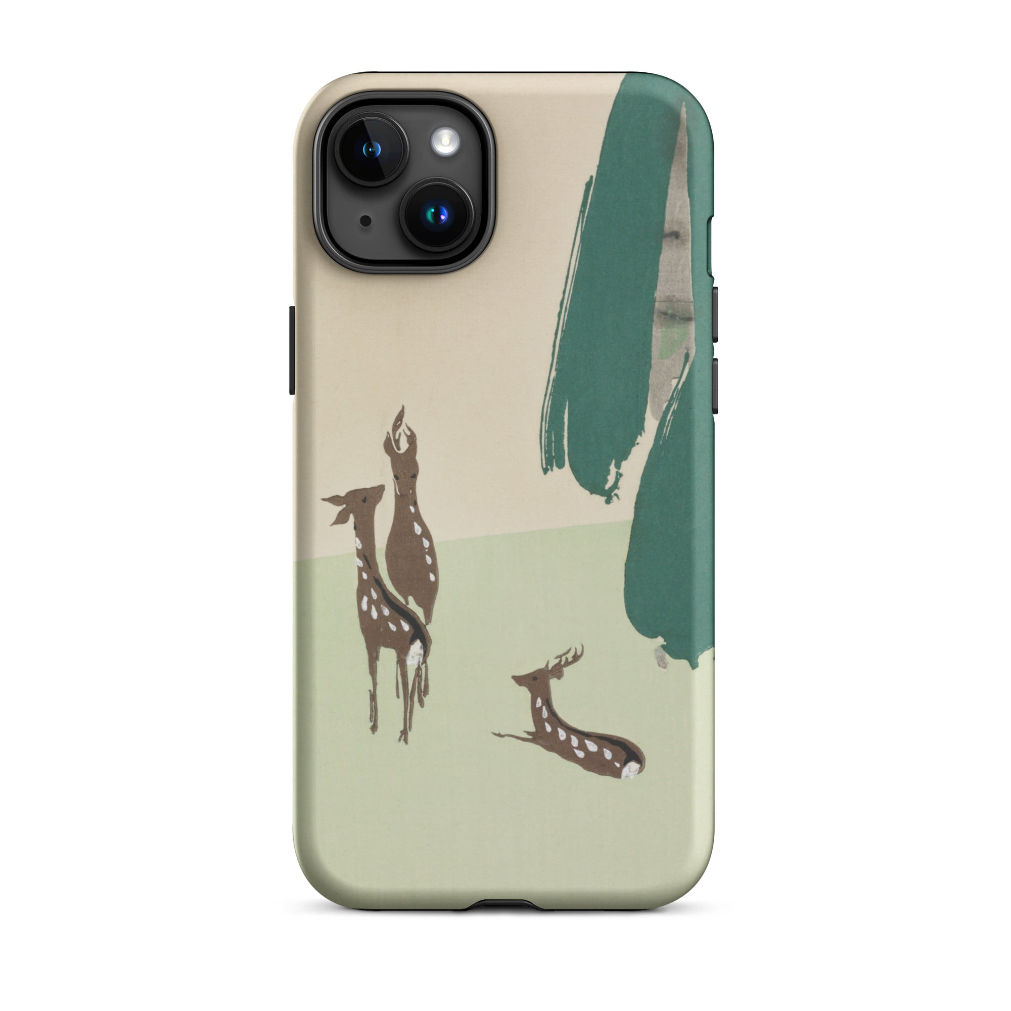 Deer from Momoyogusa Kamisaka Sekka Iphone Case, 15 Plus / Matte, Phone Case Deer Illustration