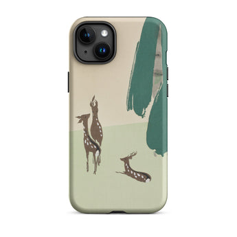 Deer from Momoyogusa - Kamisaka Sekka Iphone Case, 15 Plus / Matte, Phone Case Deer Illustration