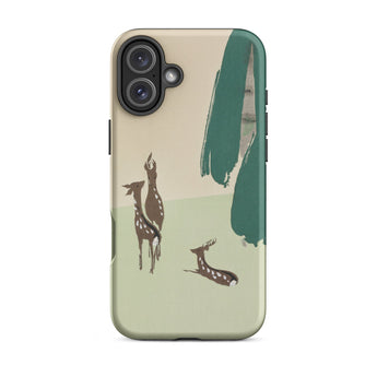Deer from Momoyogusa - Kamisaka Sekka Iphone Case, 16 Plus / Matte, Phone Case Deer Illustration