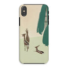Deer from Momoyogusa - Kamisaka Sekka Iphone Case, Xs / Matte, Phone Case Brown Deer Silhouettes Green Brush Strokes