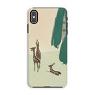 Deer from Momoyogusa - Kamisaka Sekka Iphone Case, Xs Max / Matte, Phone Case Brown Deer Silhouettes Green Brush Strokes
