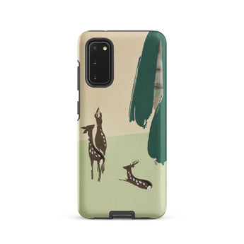 Deer from Momoyogusa - Kamisaka Sekka Samsung Case, Galaxy S20 / Matte, Smartphone Case Stylized Nature Scene Deer Trees