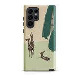 Deer from Momoyogusa - Kamisaka Sekka Samsung Case, Galaxy S22 Ultra / Matte, Smartphone Case Stylized Deer Forest Design