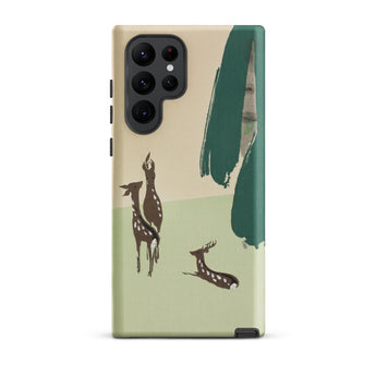 Deer from Momoyogusa - Kamisaka Sekka Samsung Case, Galaxy S22 Ultra / Matte, Smartphone Case Stylized Deer Forest Design