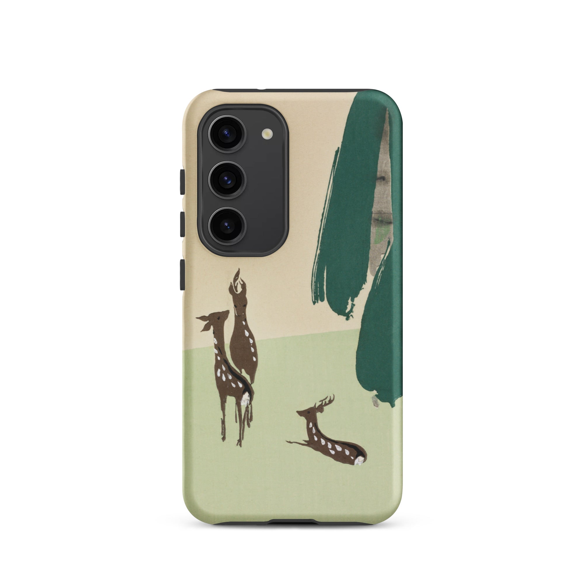 Deer from Momoyogusa Kamisaka Sekka Samsung Case, Galaxy S23 / Matte, Smartphone Case Nature Inspired Design Deer Trees