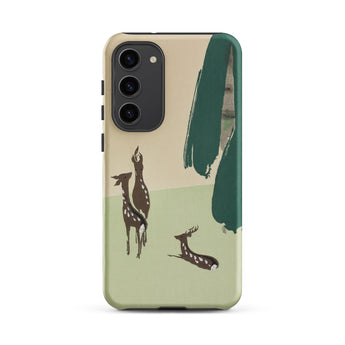 Deer from Momoyogusa - Kamisaka Sekka Samsung Case, Galaxy S23 Plus / Matte, Smartphone Case Nature-themed Design Deer Abstract Trees
