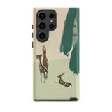 Deer from Momoyogusa - Kamisaka Sekka Samsung Case, Galaxy S23 Ultra / Matte, Phone Case Nature-inspired Design Deer Abstract Brushstrokes