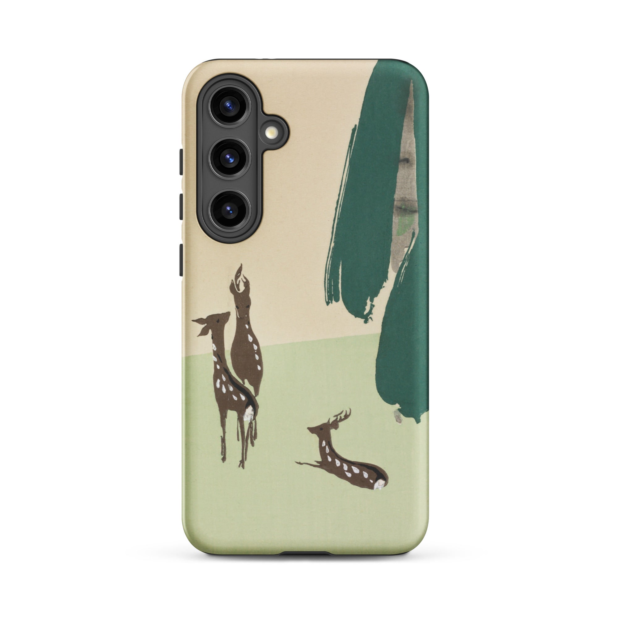 Deer from Momoyogusa Kamisaka Sekka Samsung Case, Galaxy S24 Plus / Matte, Protective Phone Case Abstract Deer Tree Design
