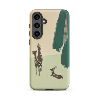 Deer from Momoyogusa - Kamisaka Sekka Samsung Case, Galaxy S24 Plus / Matte, Protective Phone Case Abstract Deer Tree Design