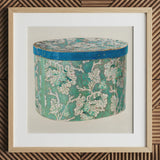 Zarte Blaue Box - Dekorative Kunstdrucke der 1930er Jahre, 12x12’’ / 31x31cm / Natürlicher Rahmen / 2’’ Passepartout, Poster Drucke & Visuelle Kunstwerke, Toby Leon