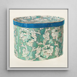 Delicate Blue Box - Decorative 1930s Art Print / Canvas, 12x12’’ / 31x31cm / White Frame, Posters Prints & Visual Artwork, Toby Leon