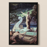 Departure from the Land of Cyclops - Friedrich Preller Elder Art Print / Canvas Black-framed Classical Painting Nude Male Figure, Paints