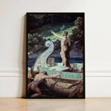 Departure from the Land of Cyclops - Friedrich Preller Elder Art Print / Canvas Black-framed Artwork Classical Scene Nude Male Figure