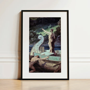Departure from the Land of Cyclops - Friedrich Preller Elder kunstdruk op canvas, 12x18’’ / 31x46cm / Zwart frame / passe-partout, posterprints