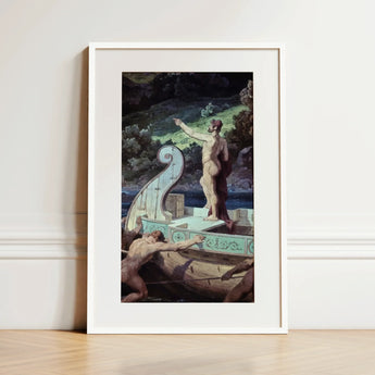 Departure from the Land of Cyclops - Friedrich Preller Elder kunstdruk op canvas, 12x18’’ / 31x46cm / Wit frame / passe-partout, posterprints